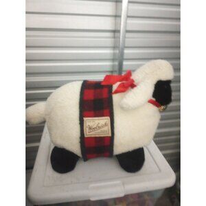 Woolrich/ Mary Meyers Sheep 20 x 12 Inches Off White Woolrich Tartan Sash Bell